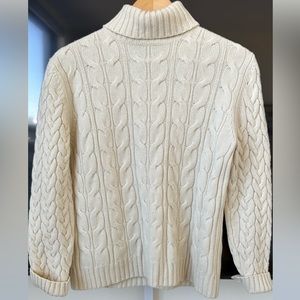 Vintage Brooks Brothers Cream Tutleneck Wool & Cashmere Blend